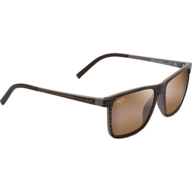 Maui Jim One Way - Brown Stripe/HCL Bronze Glass Polarised Lenses