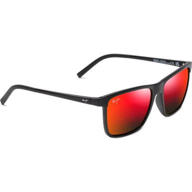 Maui Jim One Way - Matte Black/Hawaii Lava Glass Polarised Lenses