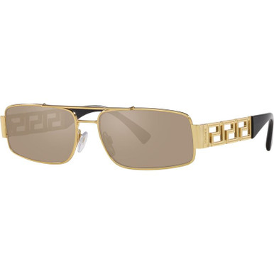 Versace VE2257, Gold/Light Brown and dark Gold Mirror Lenses