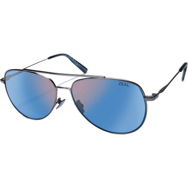 Matte Silver/Horizon Blue Mirror Polarised Lenses