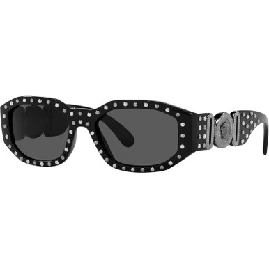 Versace VE4361 - Black Silver Studs/Dark Grey Lenses