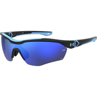 Under Armour UA Yard Pro - Black Blue/Blue Mirror Lenses