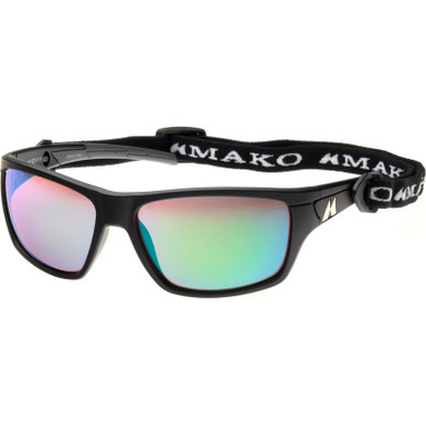 Mako Nemesis, Black/HD Rose Green Mirror Polarised Glass Lenses