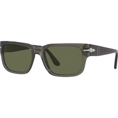 PO3315S - Transparent Taupe Grey/Green Polarised Glass Lenses 55 Eye Size