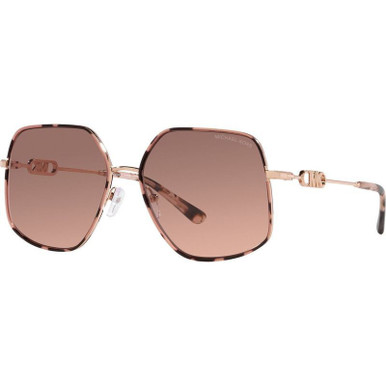 Michael Kors Empire Butterfly MK1127J, Rose Gold Pink Tortoise/Brown and Pink Gradient Lenses