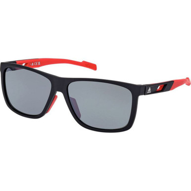 Adidas SP0067 - Black Red/Smoke Polarised Lenses