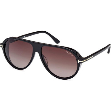 Tom Ford Marcus FT1023 - Shiny Black/Smoke Gradient Lenses