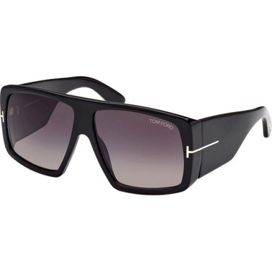 Tom Ford Raven FT1036 - Shiny Black/Smoke Gradient Lenses