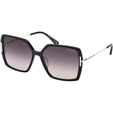 Tom Ford Joanna FT1039 - Shiny Black/Smoke Gradient Lenses