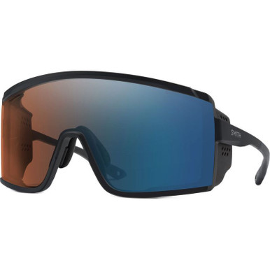 Smith Pursuit, Matte Black/Chromapop Glacier Photochromic Copper Blue Mirror Lenses