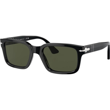 Persol PO3272S - Black/Green Glass Lenses 55 Eye Size