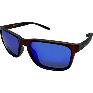 Holyhead - Matte Crystal Dark Brown/Blue Mirror Polarised Lenses