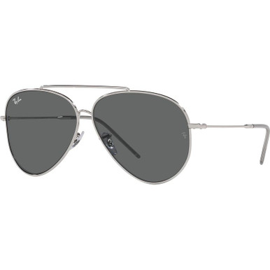 Ray-Ban Aviator Reverse RBR0101S, Silver/Dark Grey Lenses 59 Eye Size