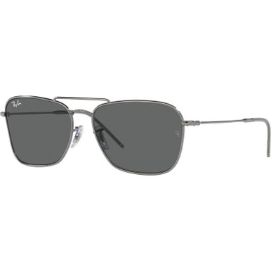 Ray-Ban Caravan Reverse RBR0102S, Gunmetal/Dark Grey Lenses 58 Eye Size