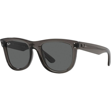 Ray-Ban Wayfarer Reverse RBR0502S, Transparent Dark Grey/Dark Grey Lenses 53 Eye Size