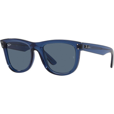 Ray-Ban Wayfarer Reverse RBR0502S, Transparent Navy Blue/Dark Blue Lenses 53 Eye Size