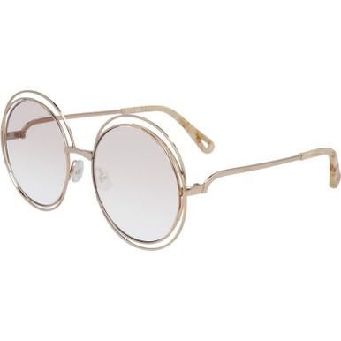OUTLET Chloe Carlina Round CE2152 Glasses (O) - Rose Gold/Rose Tint Gradient Lenses