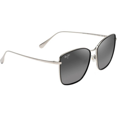 Maui Jim Tiger Lily, Black Gloss and Silver/Neutral Grey Polarised Lenses