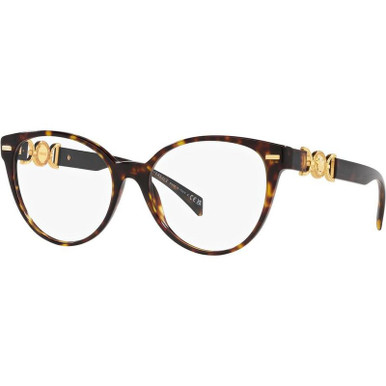 Versace Glasses VE3334, Havana/Clear Lenses