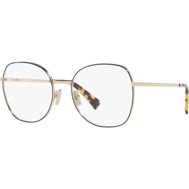 Miu Miu Glasses 52VV - Black and Gold/Clear Lenses