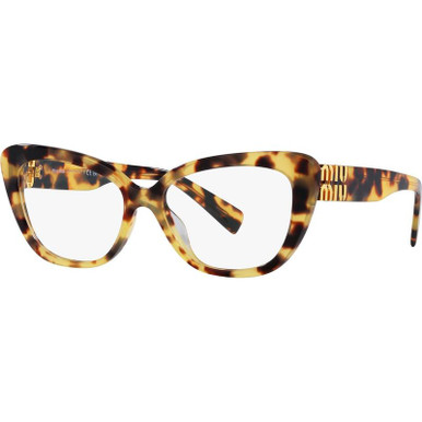 Miu Miu Glasses 05VV, Light Havana/Clear Lenses 55 Eye Size