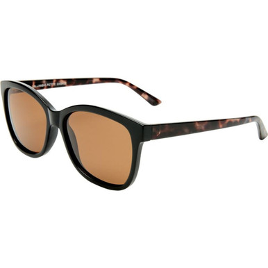 Cancer Council Allambie Petite - Black and Charcoal Tort/Brown Polarised Lenses