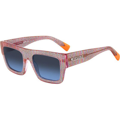 Pink and Multi Coloured Pattern/Blue Gradient Lenses