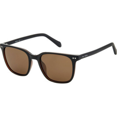 Fossil 3140/S, Matte Black/Brown Lenses