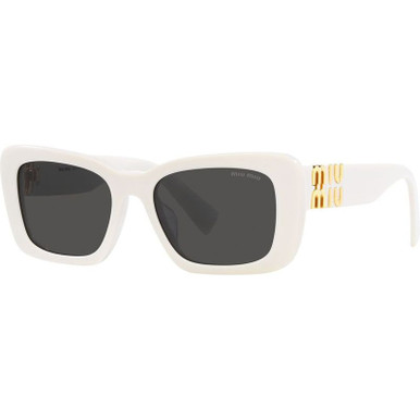 Miu Miu MU07YS, White/Dark Grey Lenses