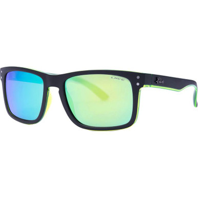 Matte Black and Lime/Green Mirror Lenses