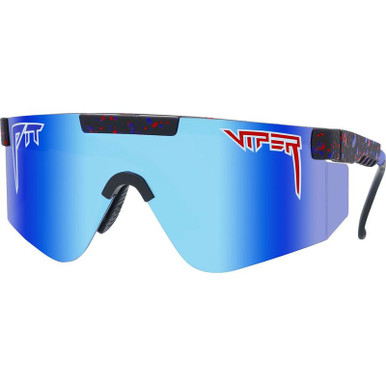 Pit Viper The 2000s - Peacekeeper Blue and Red Splatter/Blue Mirror Lenses