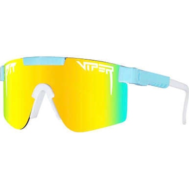 Pit Viper The Single Wides - Cannonball Teal/Yellow Teal Mirror Polarised Lenses