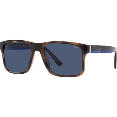 Polo Ralph Lauren PH4195U, Shiny Brown Havana/Blue Lenses