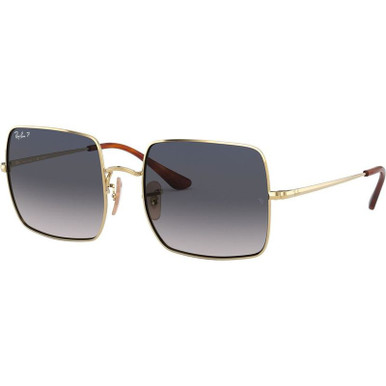 Ray-Ban Square RB1971 - Gold/Blue Grey Gradient Glass Polarised Lenses