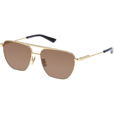 Bottega Veneta BV1236S - Gold/Brown Lenses