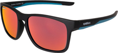 Dingo Kids - Matte Black and Blue/Red Mirror Polarised Lenses