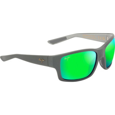 Maui Jim Mangroves - Matte Dark and Light Grey/Maui Green Glass Polarised Lenses