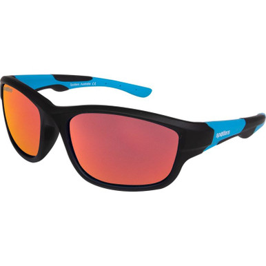 Matte Black and Blue/Red Mirror Polarised Lenses