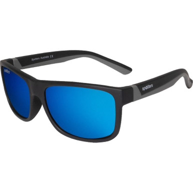 Matte Black and Grey/Blue Mirrored Polarised Lenses