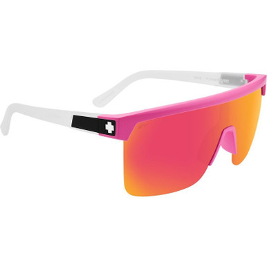 Spy Flynn 5050, Matte Pink and Trans White/Bronze Pink Mirror Happy Lenses