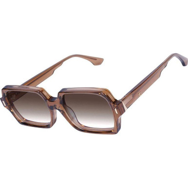 Transparent Cedar with Gold Metal Trim/Brown Gradient Lenses