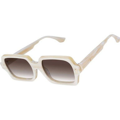 Valley Eyewear Liberty, Travertine with Gold Metal/Brown Gradient Lenses