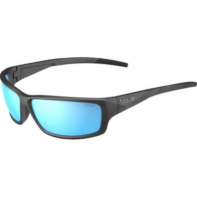 Matte Black/Sky Blue Mirror Polarised Lenses