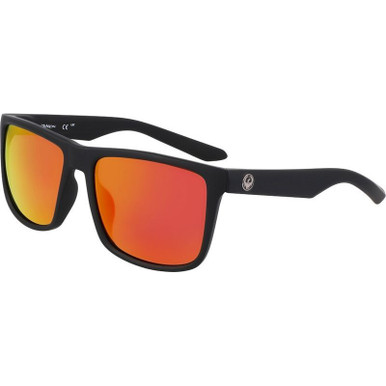 Meridien - Matte Black/Red Ionised Polarised Lenses