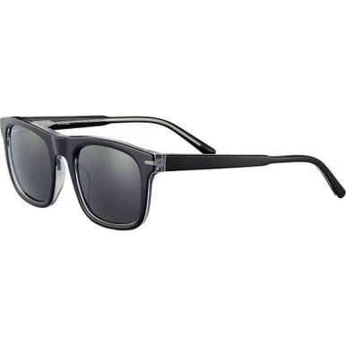 Serengeti Charlton, Shiny Black Trans layer/Smoke Polarised Glass Lenses