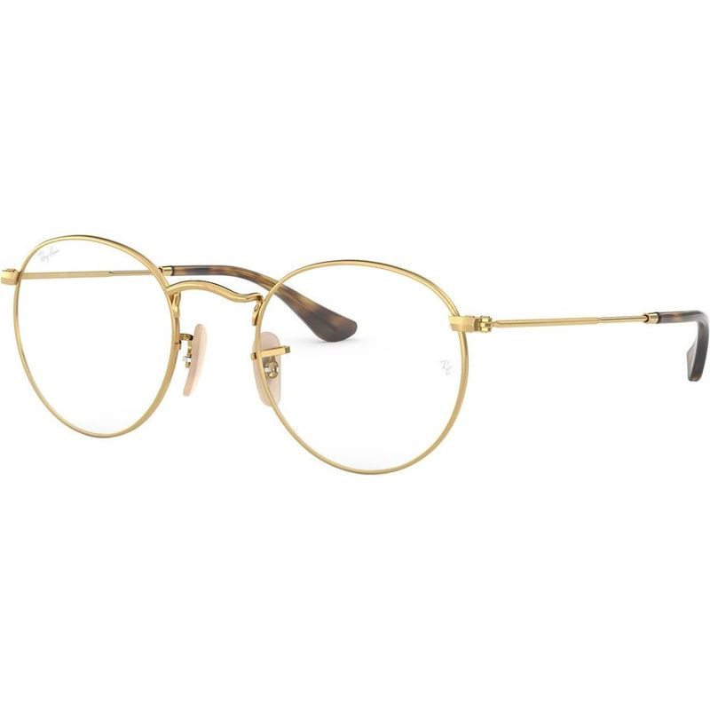 Shop the Ray-Ban Glasses Round Metal RX3447V Gold/Clear 50