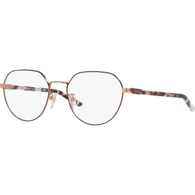 Prada Glasses PR62YVD, Cerise and Pink Gold/Clear Lenses