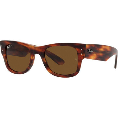 Ray-Ban Mega Wayfarer RB0840SF - Striped Havana/Brown Polarised Glass Lenses