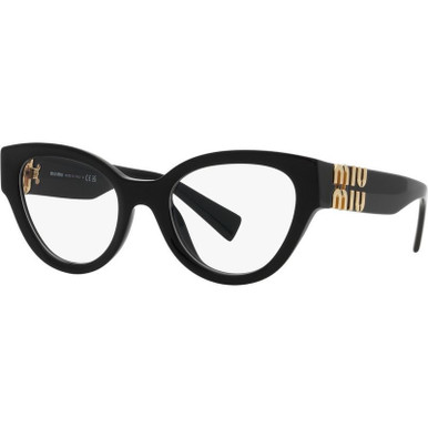 Miu Miu Glasses 01VV, Black/Clear Lenses 52 Eye Size