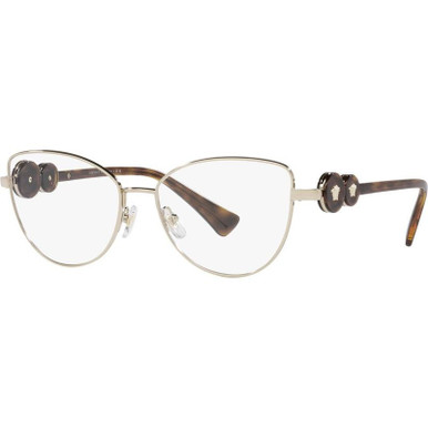 Versace Glasses VE1284, Light Gold Havana/Clear Lenses